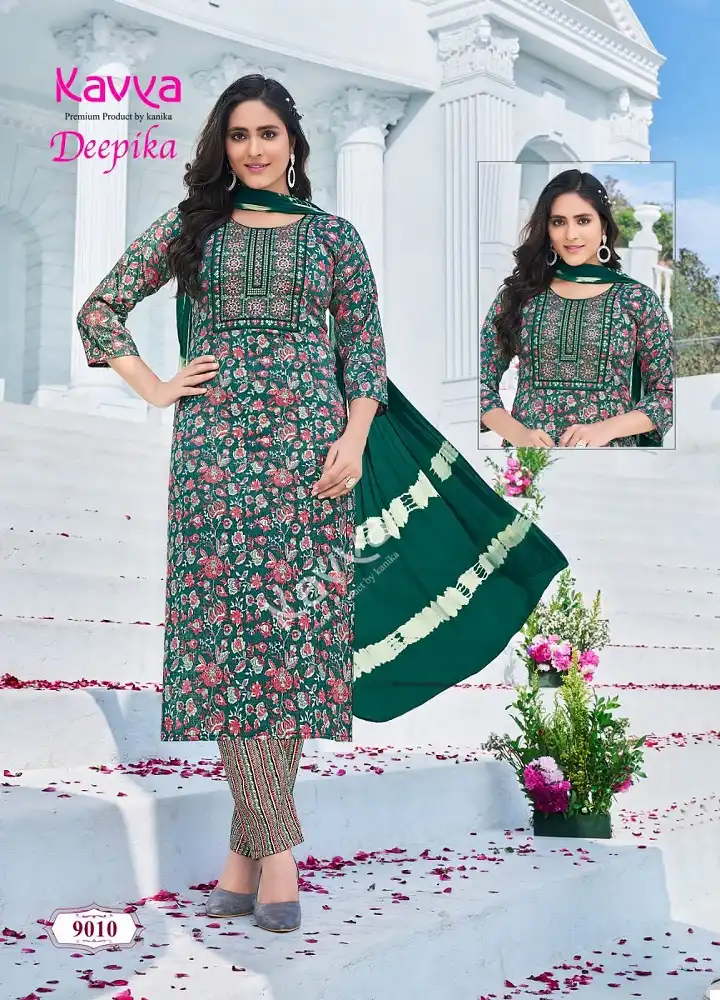 Kavya Deepika Vol 9 Heavy Rayon Capsule Cotton Wholesale Readymade Salwar Suit Catalog — Wholesale Salwar Suits, Kavya wholesale from Surat - Gallery Image 3