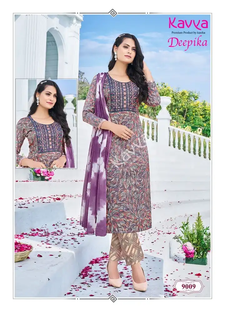Kavya Deepika Vol 9 Heavy Rayon Capsule Cotton Wholesale Readymade Salwar Suit Catalog — Wholesale Salwar Suits, Kavya wholesale from Surat - Gallery Image 4