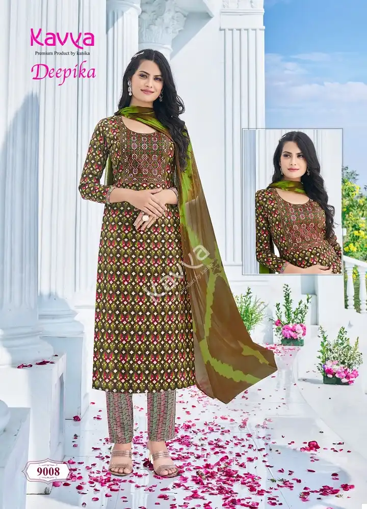 Kavya Deepika Vol 9 Heavy Rayon Capsule Cotton Wholesale Readymade Salwar Suit Catalog — Wholesale Salwar Suits, Kavya wholesale from Surat - Gallery Image 5