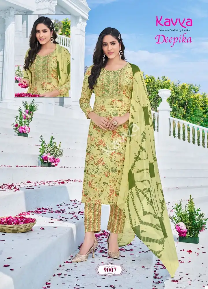 Kavya Deepika Vol 9 Heavy Rayon Capsule Cotton Wholesale Readymade Salwar Suit Catalog — Wholesale Salwar Suits, Kavya wholesale from Surat - Gallery Image 6