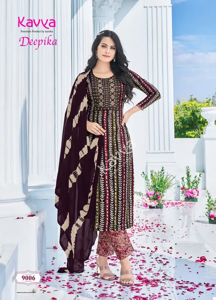 Kavya Deepika Vol 9 Heavy Rayon Capsule Cotton Wholesale Readymade Salwar Suit Catalog — Wholesale Salwar Suits, Kavya wholesale from Surat - Gallery Image 7