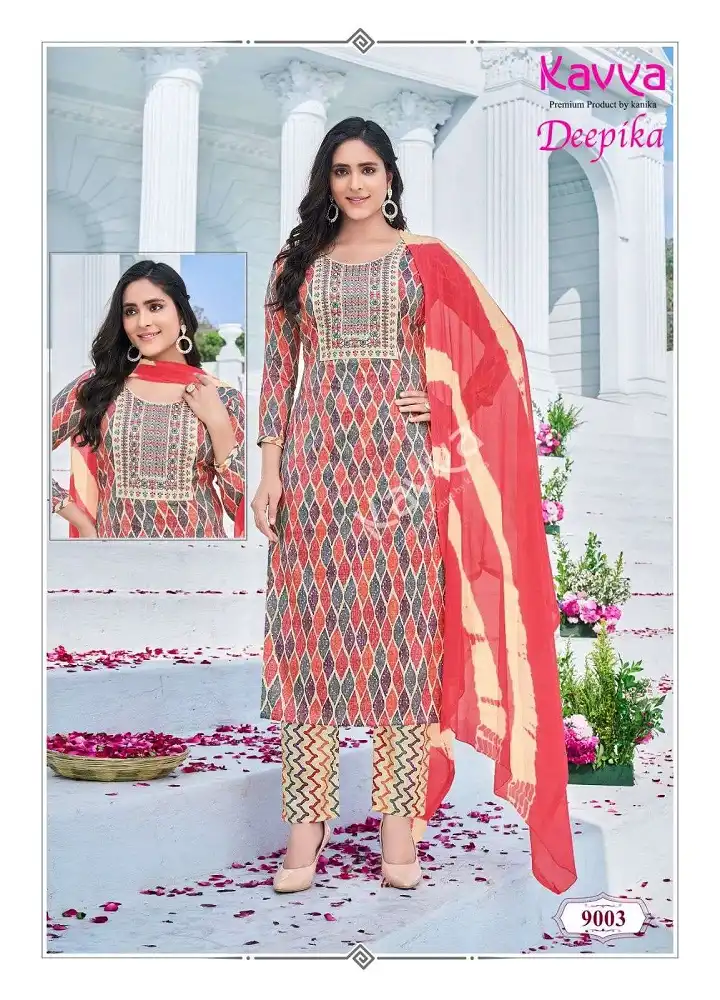 Kavya Deepika Vol 9 Heavy Rayon Capsule Cotton Wholesale Readymade Salwar Suit Catalog — Wholesale Salwar Suits, Kavya wholesale from Surat - Gallery Image 8