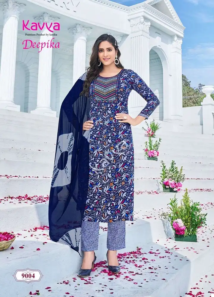 Kavya Deepika Vol 9 Heavy Rayon Capsule Cotton Wholesale Readymade Salwar Suit Catalog — Wholesale Salwar Suits, Kavya wholesale from Surat - Gallery Image 9
