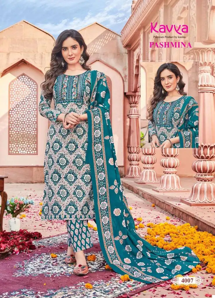 Kavya Pashmina Vol 4 Heavy Pashmina Cotton Wholesale Readymade Salwar Suit Catalog — Wholesale Salwar Suits, Kavya wholesale from Surat — view 10