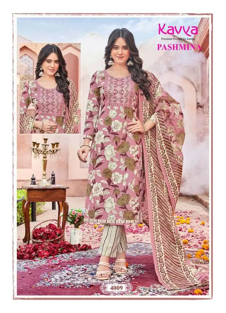 Kavya Pashmina Vol 4 Heavy Pashmina Cotton Wholesale Readymade Salwar Suit Catalog — Wholesale Salwar Suits, Kavya wholesale from Surat — view 2