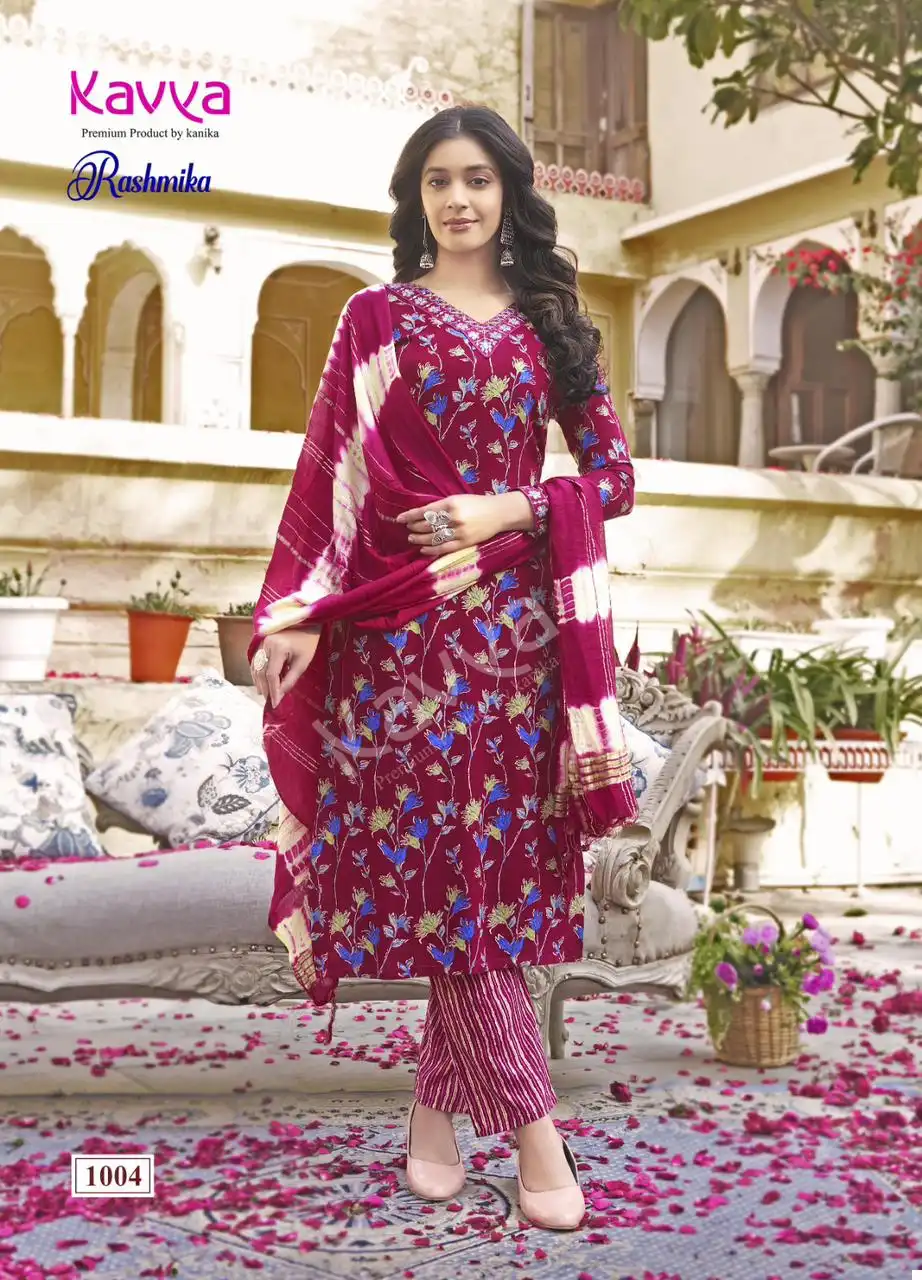 Kavya Rashmika Rashmika Vol 1 Straight Kurti Wholesale Readymade Salwar Suit Catalog — Wholesale Salwar Suits, Kavya wholesale from Surat — view 4