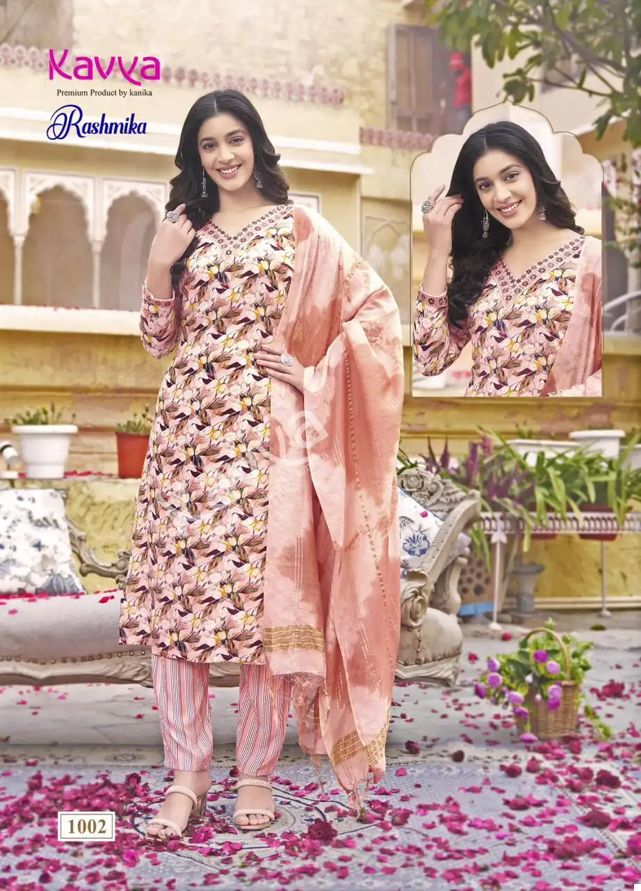 Kavya Rashmika Rashmika Vol 1 Straight Kurti Wholesale Readymade Salwar Suit Catalog — Wholesale Salwar Suits, Kavya wholesale from Surat — view 6