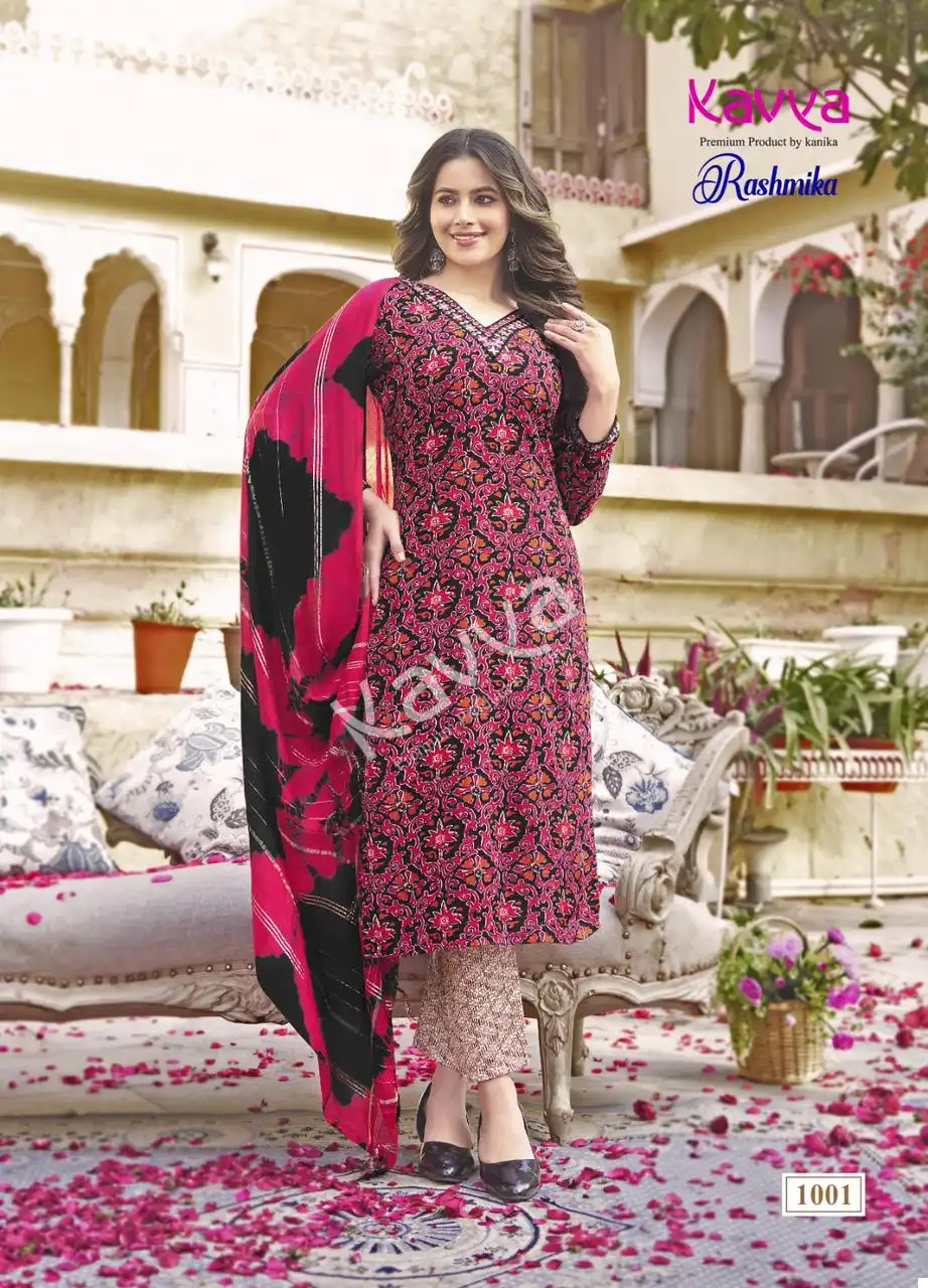 Kavya Rashmika Rashmika Vol 1 Straight Kurti Wholesale Readymade Salwar Suit Catalog — Wholesale Salwar Suits, Kavya wholesale from Surat — view 7