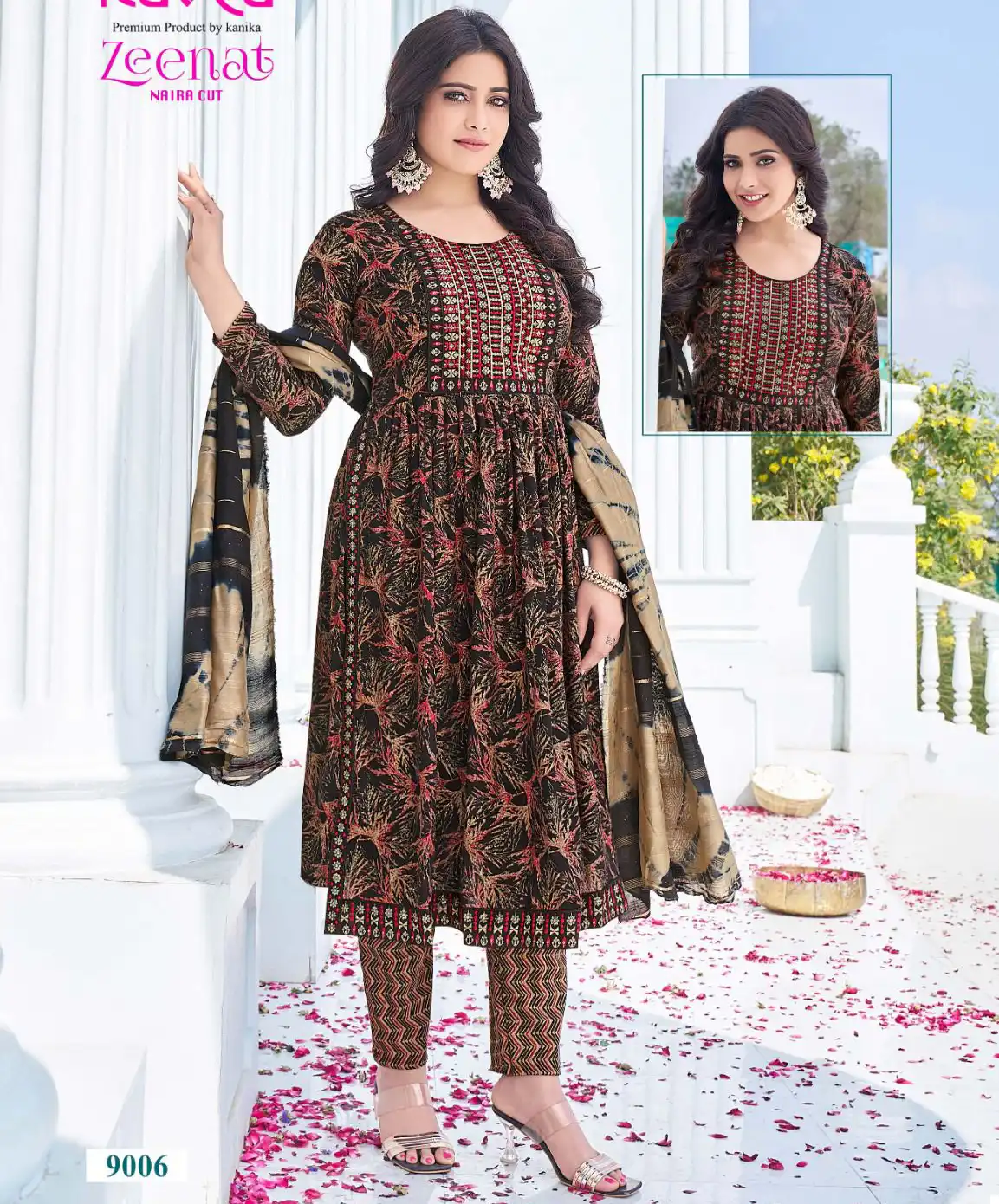 Kavya Zeenat Vol 9 Capsule Foil Print Wholesale Readymade Salwar Suit Catalog — Wholesale Salwar Suits, Kavya wholesale from Surat — view 1