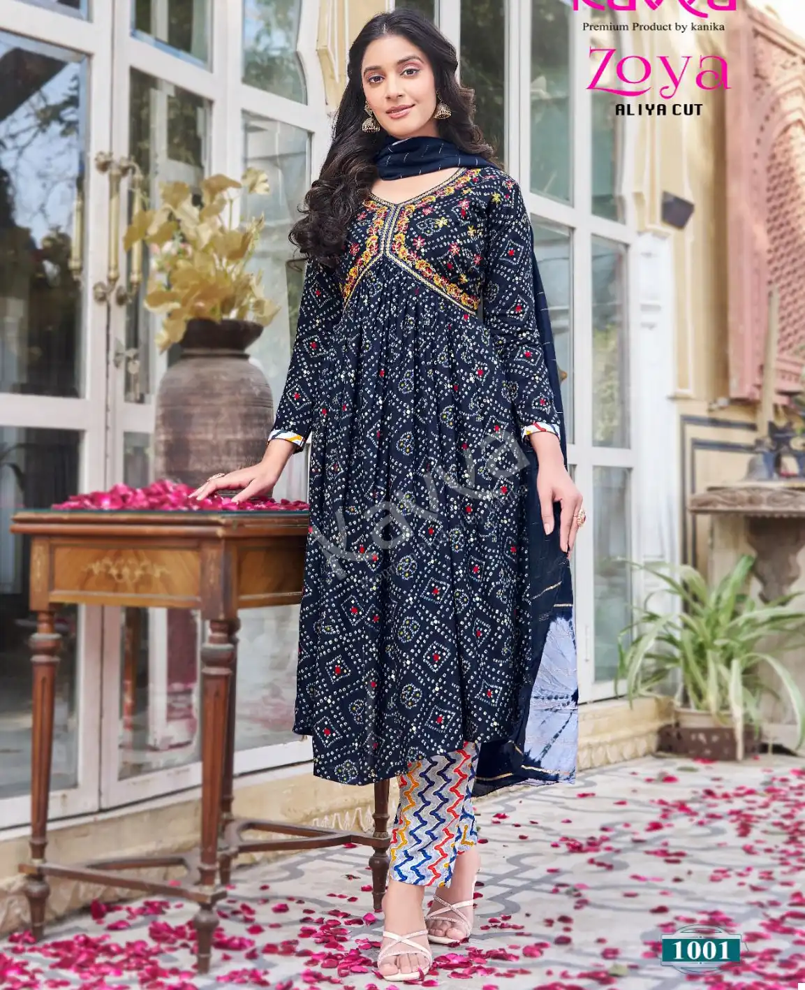 Kavya Zoya Vol 1 Premium Quality Rayon Foil Print Wholesale Readymade Salwar Suit Catalog — Wholesale Salwar Suits, Kavya wholesale from Surat — view 1