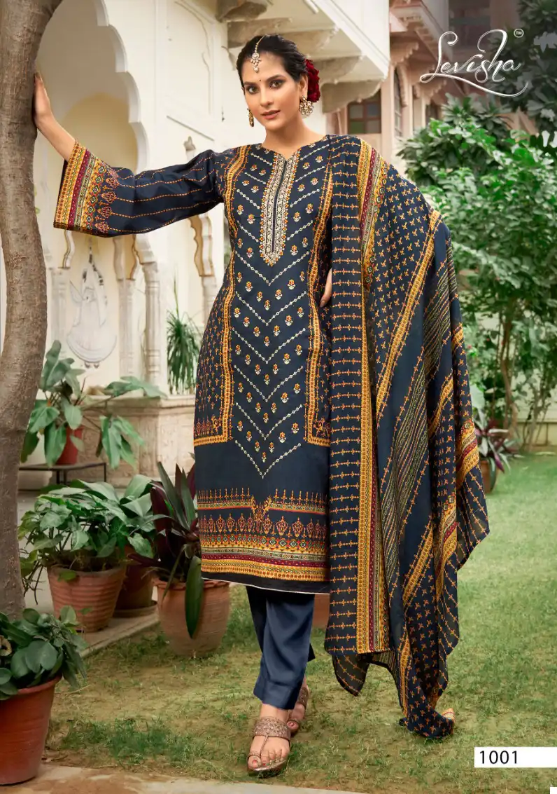 Levisha Eshaan Cambric Cotton Wholesale Pakistani Salwar Suit Catalog - Image 2