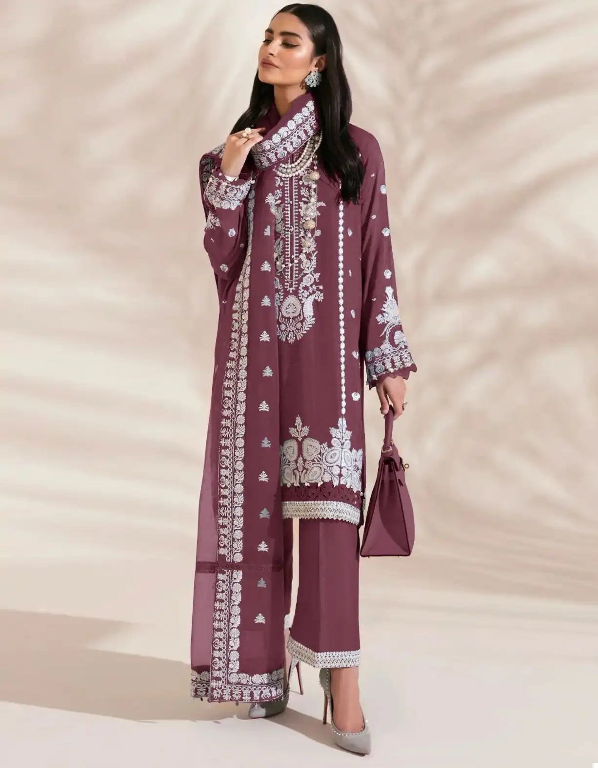 Maaria Pakistani 1061 Heavy Faux Georgette Wholesale Pakistani Salwar Suit Catalog