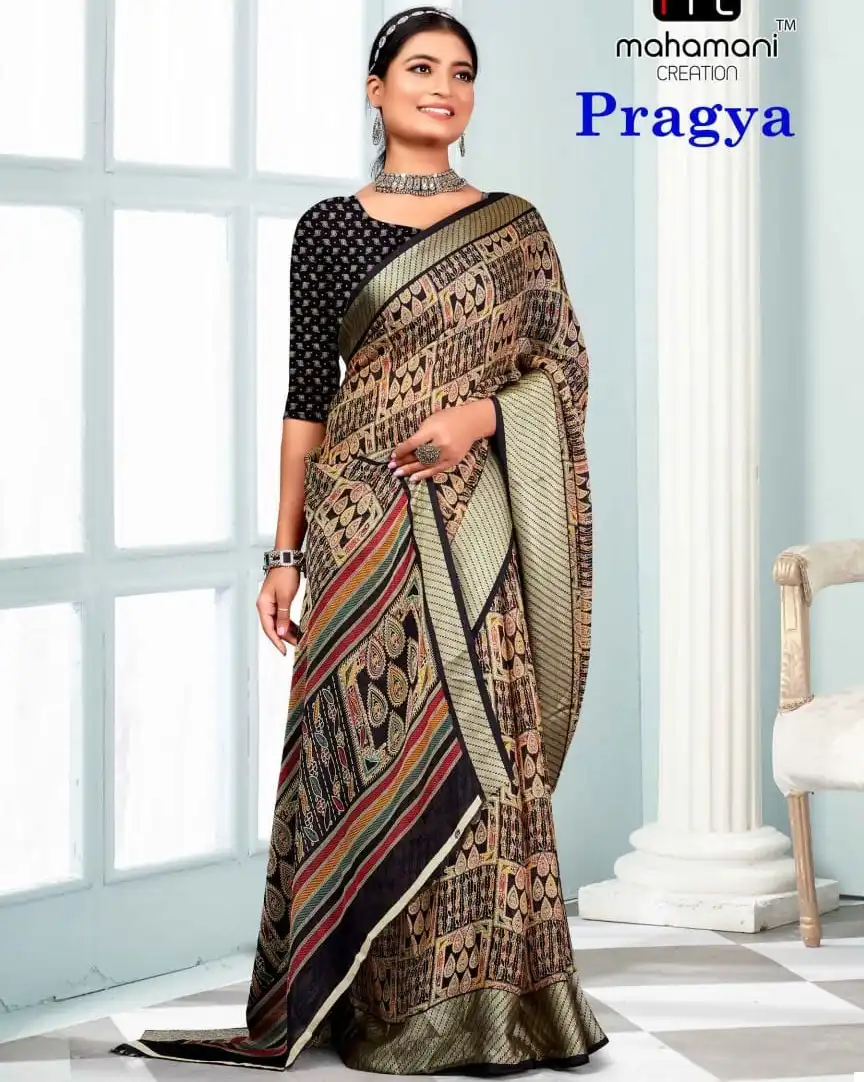 Mahamani Pragya Doll Moss Printed Wholesale Sarees Catalog