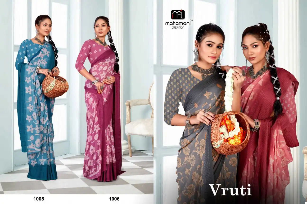 Mahamani Vruti Kitkate Border Wholesale Sarees Catalog - Image 7