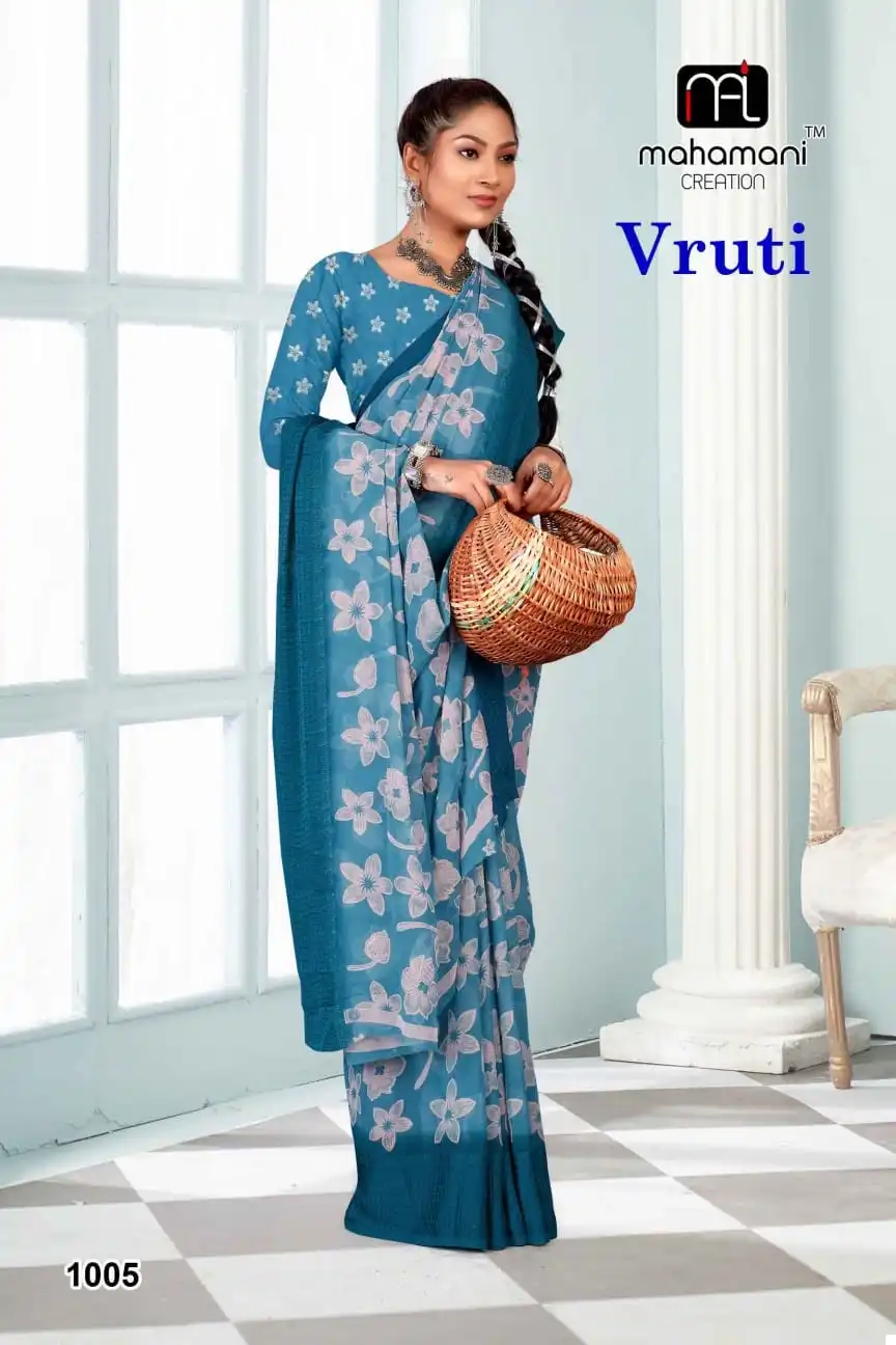 Mahamani Vruti Kitkate Border Wholesale Sarees Catalog - Image 2