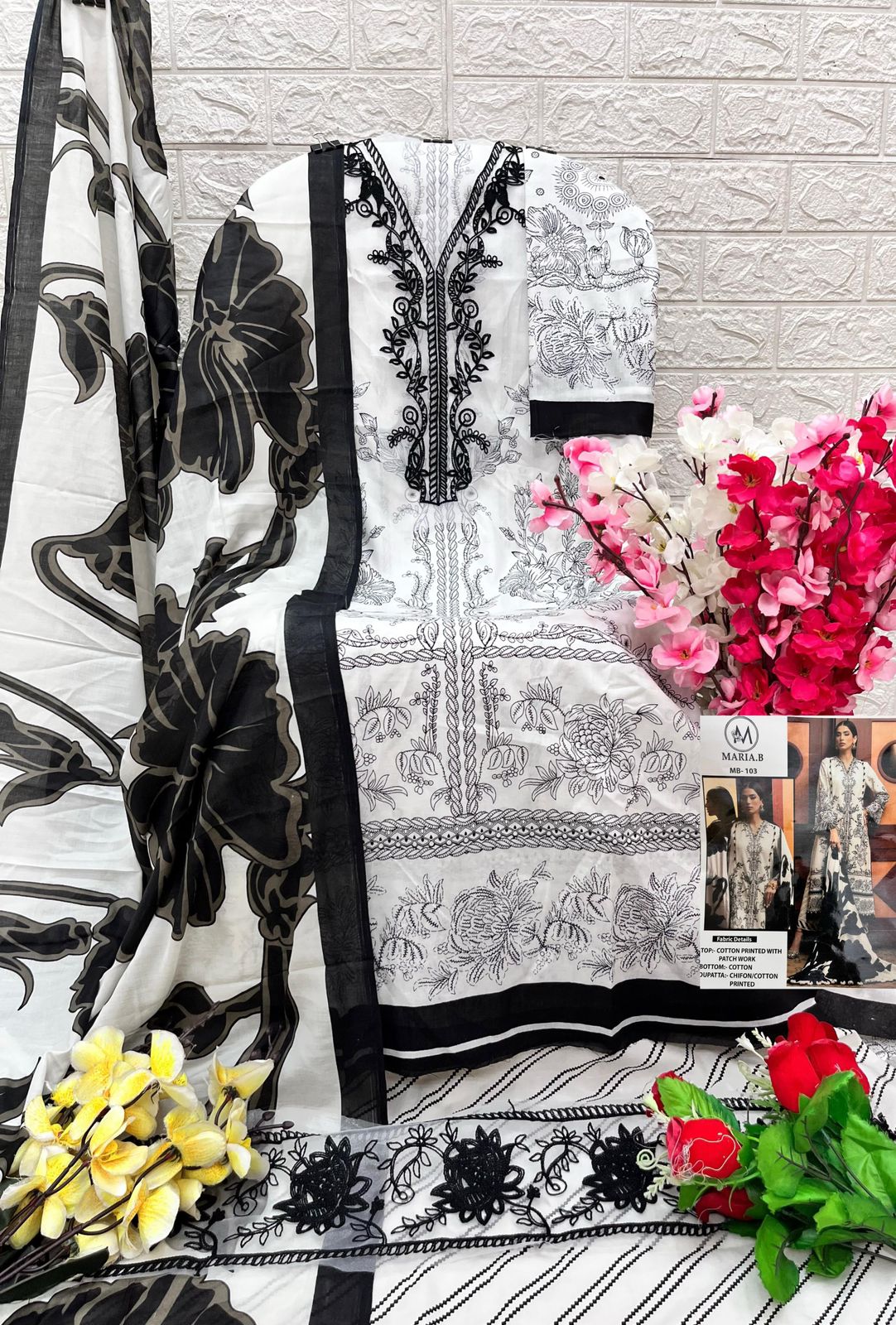 Maria.B Mb 103 Cotton Printed Wholesale Pakistani Salwar Suit - Image 3