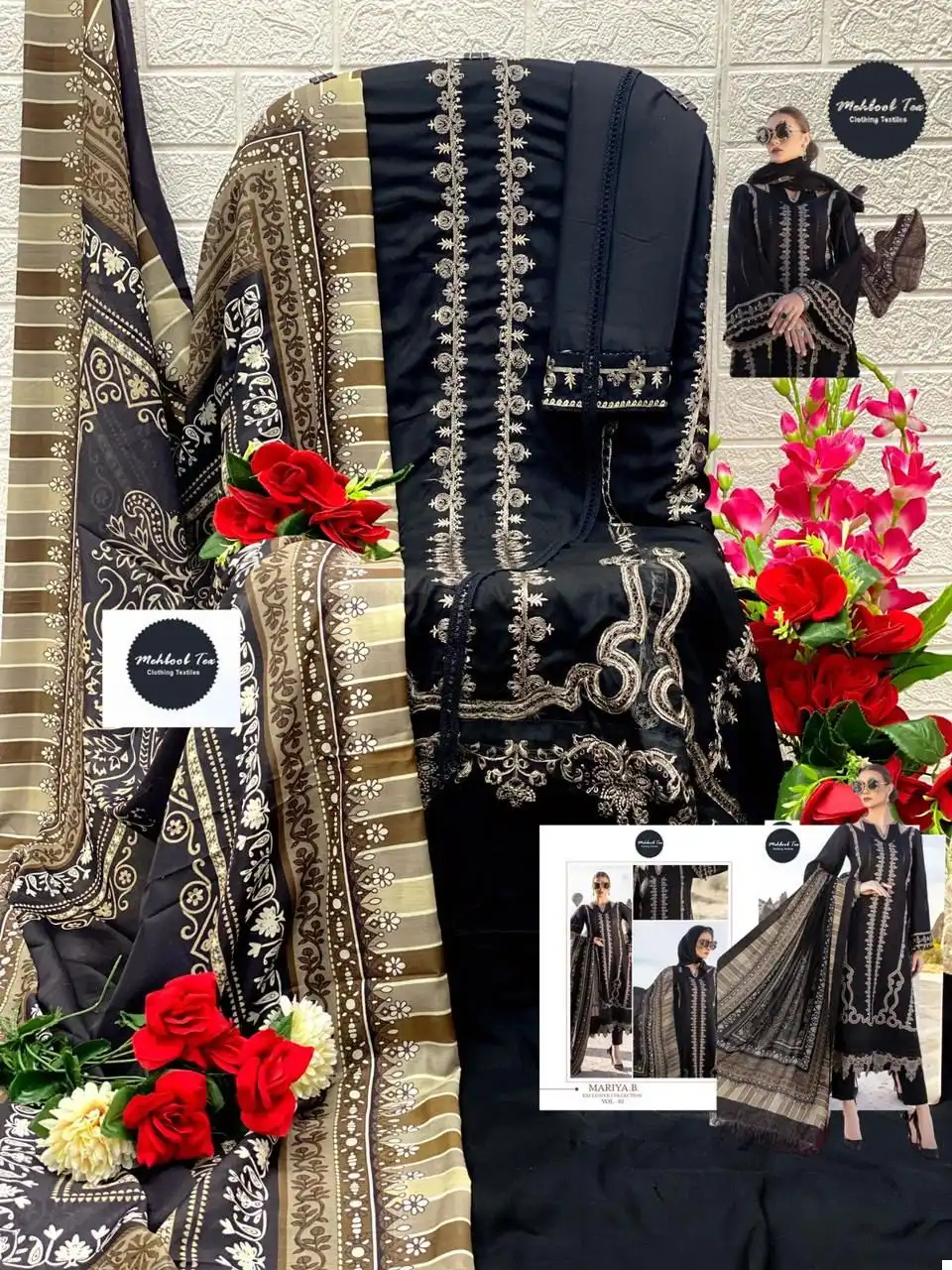 Mehboob Tex Design No 1286 Pure Rayon Cotton Wholesale Pakistani Salwar Suit - Image 3