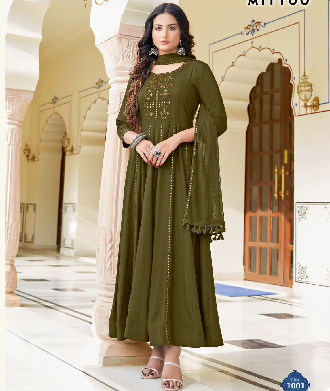 Mittoo Saawariya Pure Viscose Weaving Wholesale Long Gown With Dupatta Catalog