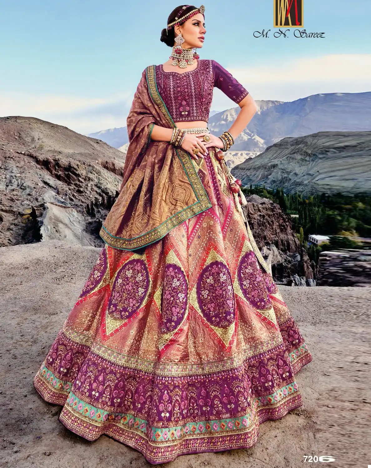 Mn Rooh Vol 1 Banarasi Silk Jacquard Wholesale Ladakh Lehenga Catalog