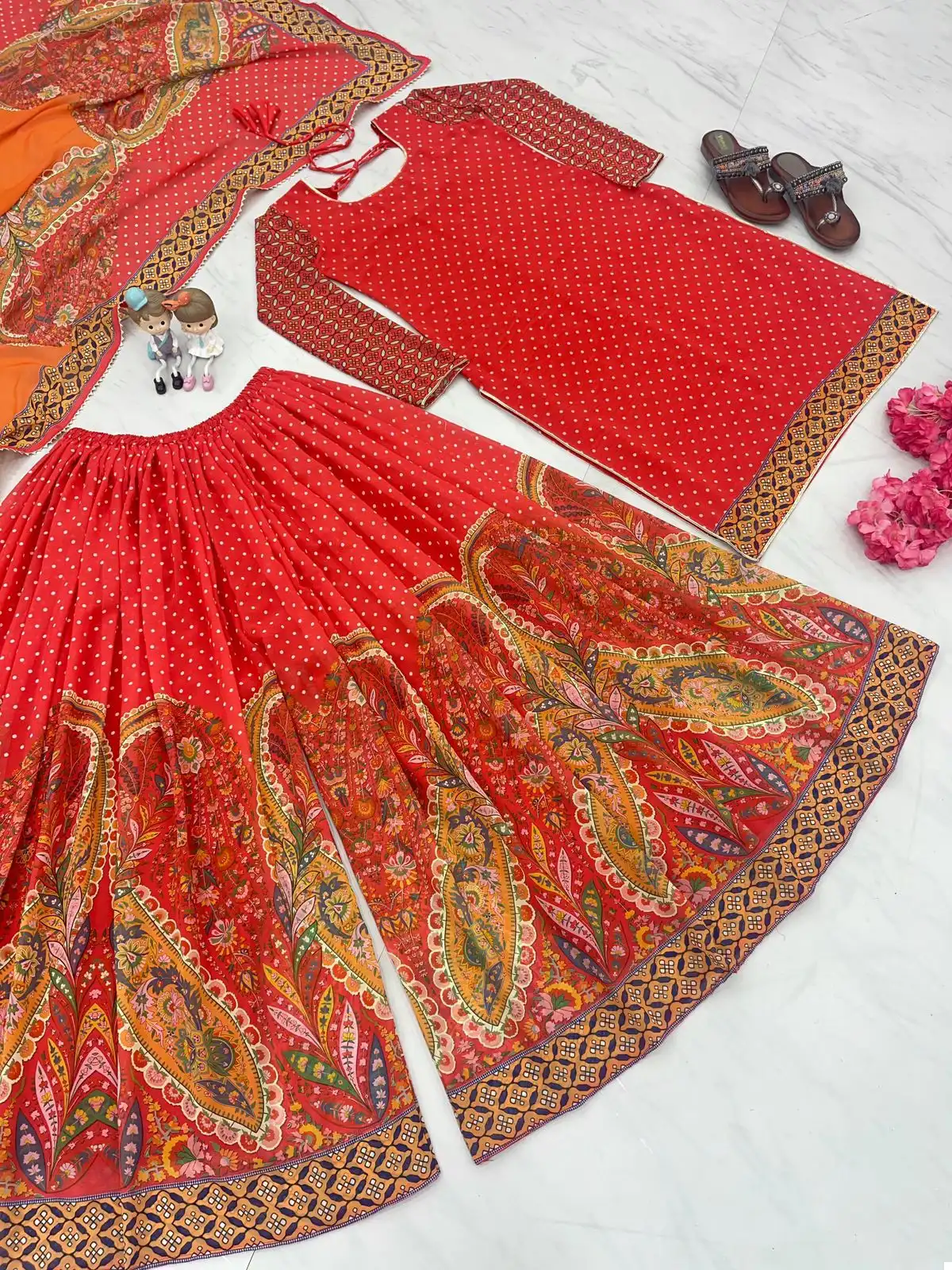 VE Flair Heavy Faux Georgette Wholesale Readymade Sharara Suit - Image 2