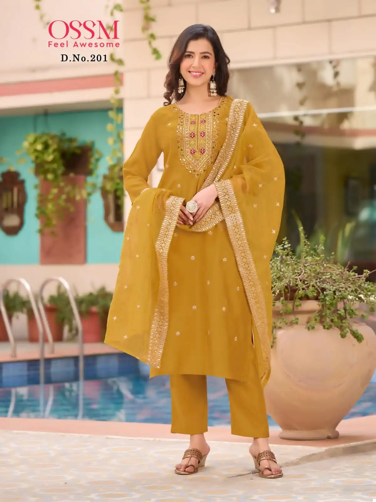 Ossm Festive Stories Vol 02 Viscose Roman Silk Wholesale Readymade Salwar Suit Catalog - Image 3