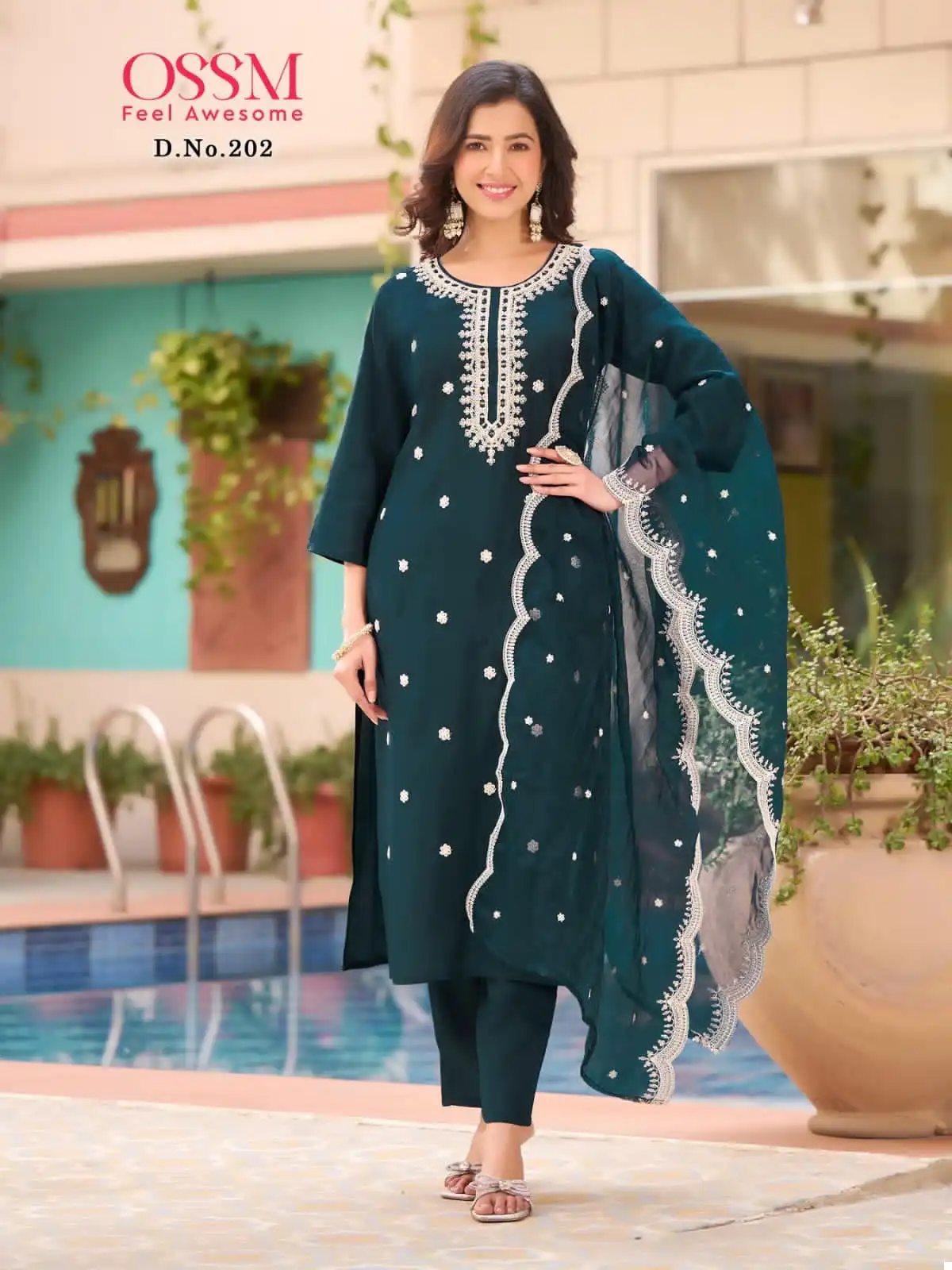 Ossm Festive Stories Vol 02 Viscose Roman Silk Wholesale Readymade Salwar Suit Catalog - Image 4