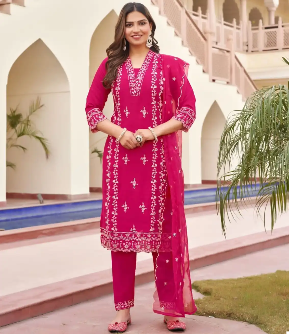Ossm Gulabi Viscose Roman Silk Wholesale Readymade Salwar Suit Catalog
