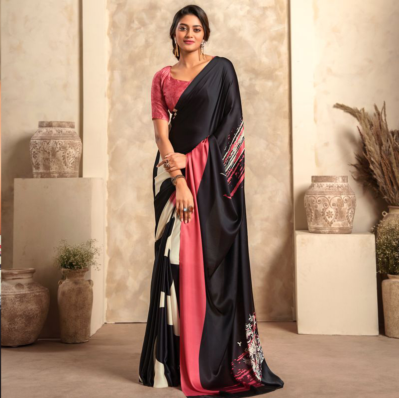 Rajpath Jasmine Silk Satin Crepe Wholesale Fancy Sarees Catalog