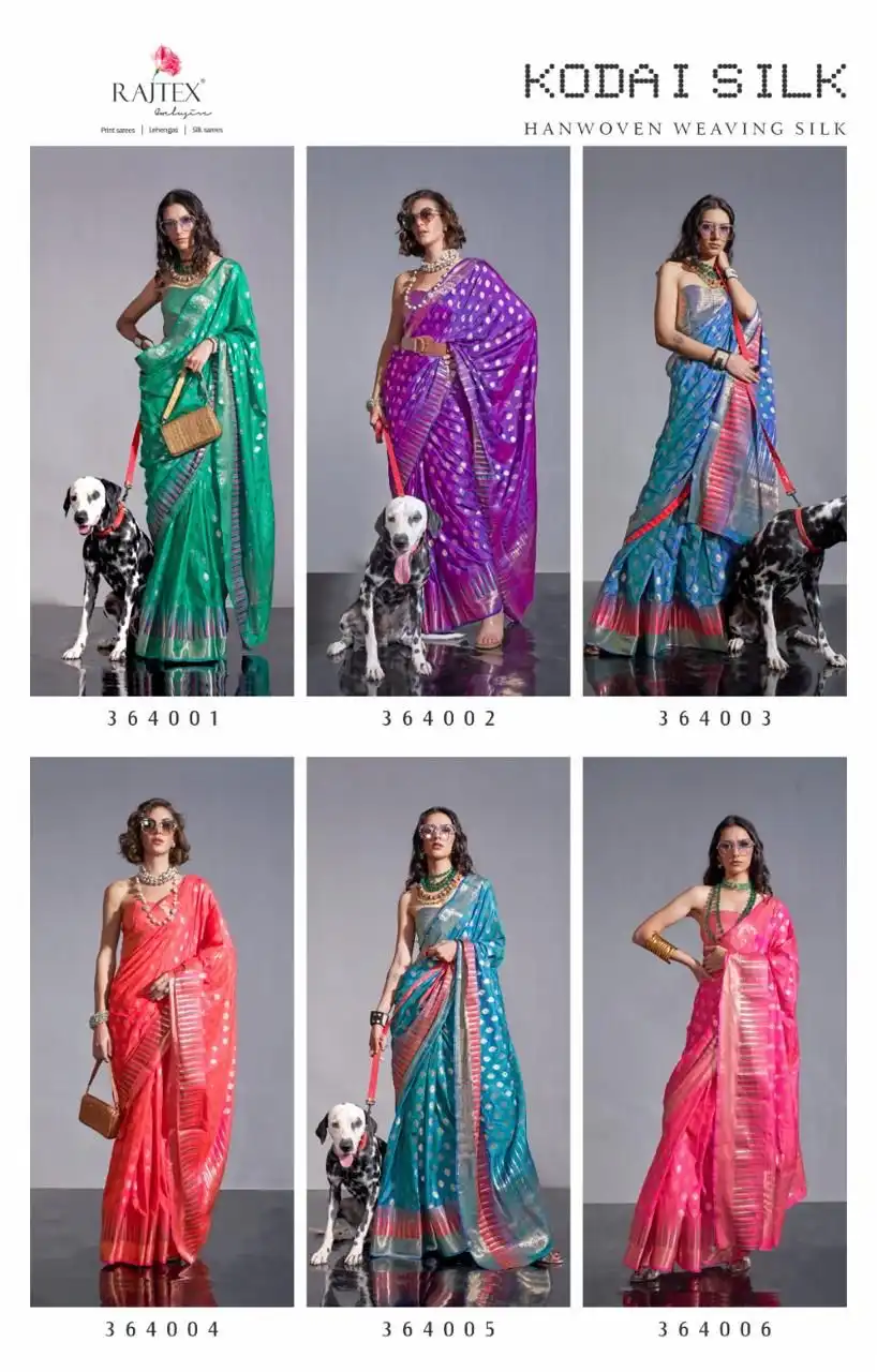 Rajtex Kodai Silk Handwoven Weaving Silk Wholesale Fancy Sarees Catalog - Image 13