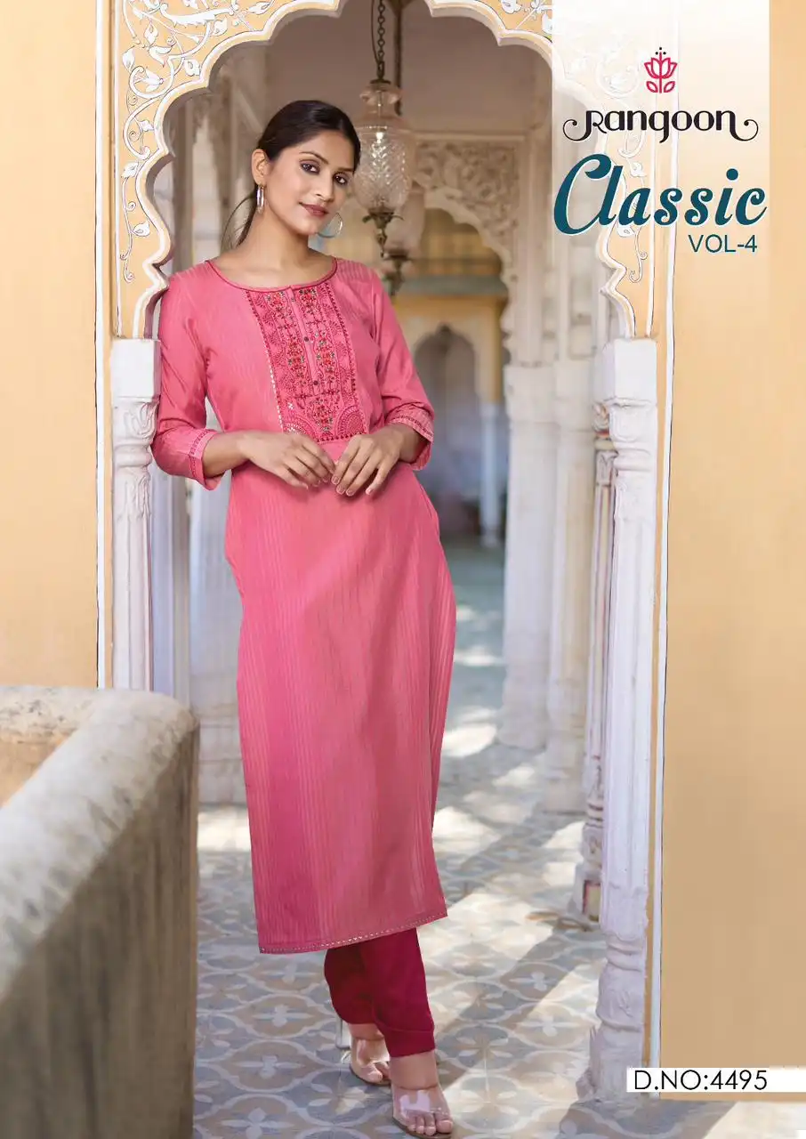 Rangoon Classic Vol 04 Fancy Lining Silk Wholesale Fancy Kurtis Catalog - Image 6