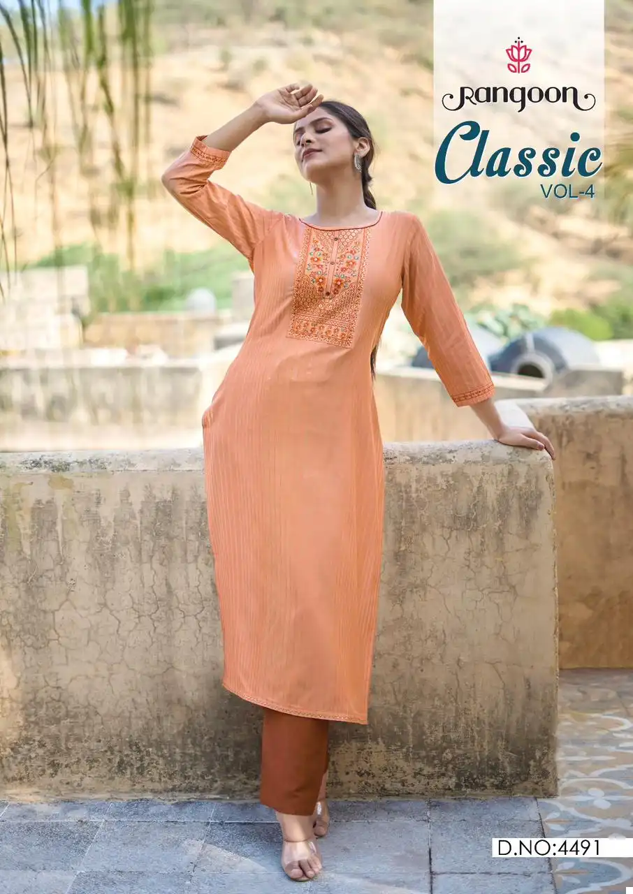 Rangoon Classic Vol 04 Fancy Lining Silk Wholesale Fancy Kurtis Catalog - Image 8