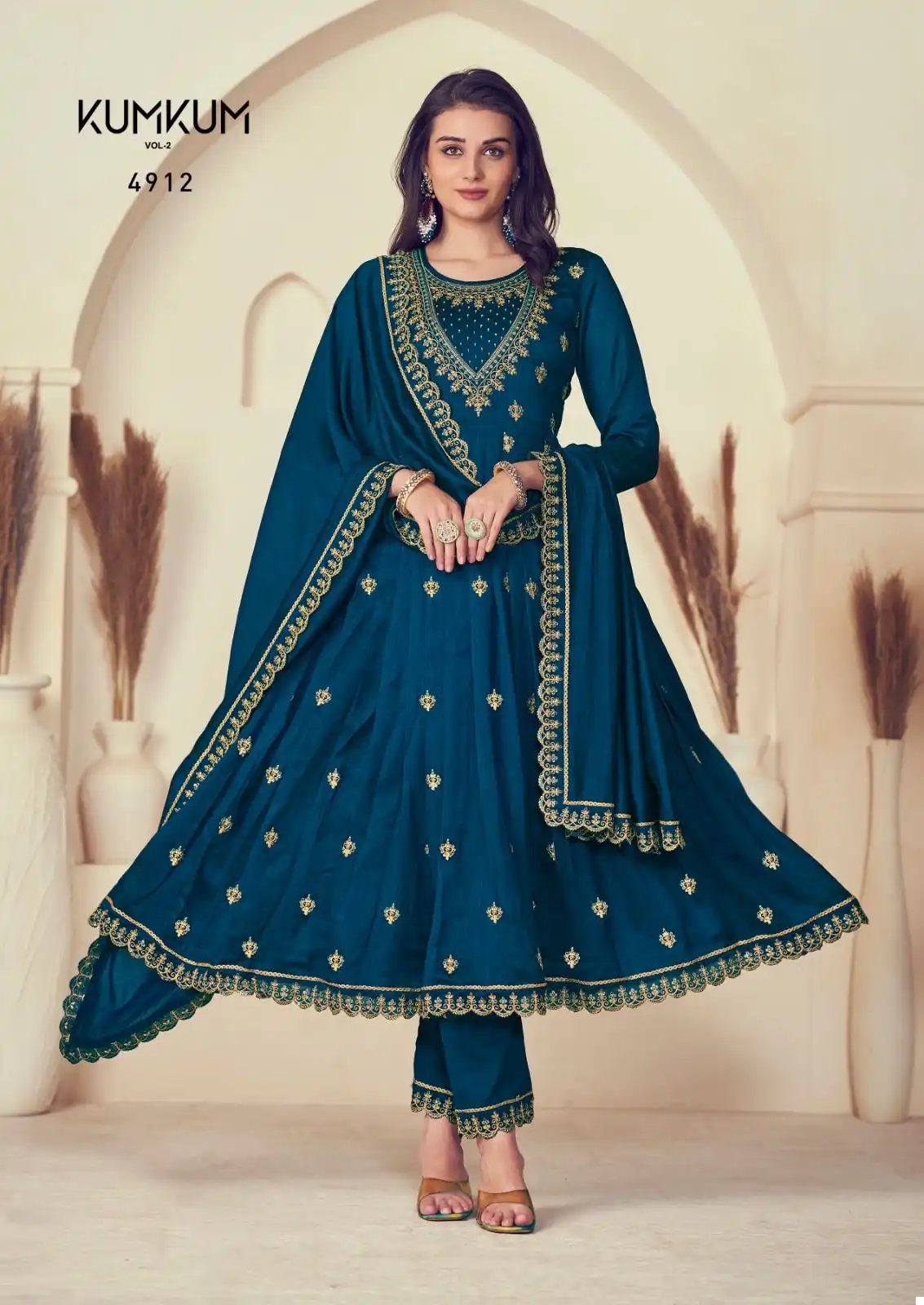 Rangoon Kum Kum Vol 2 Silk Wholesale Readymade Salwar Suit Catalog - Image 2