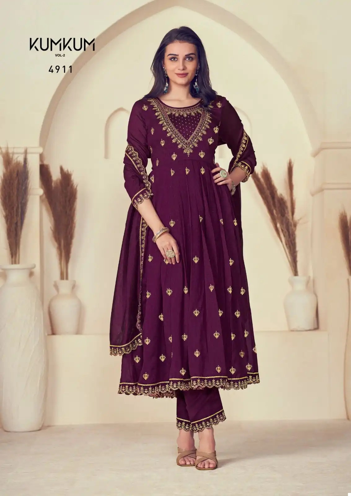 Rangoon Kum Kum Vol 2 Silk Wholesale Readymade Salwar Suit Catalog - Image 3