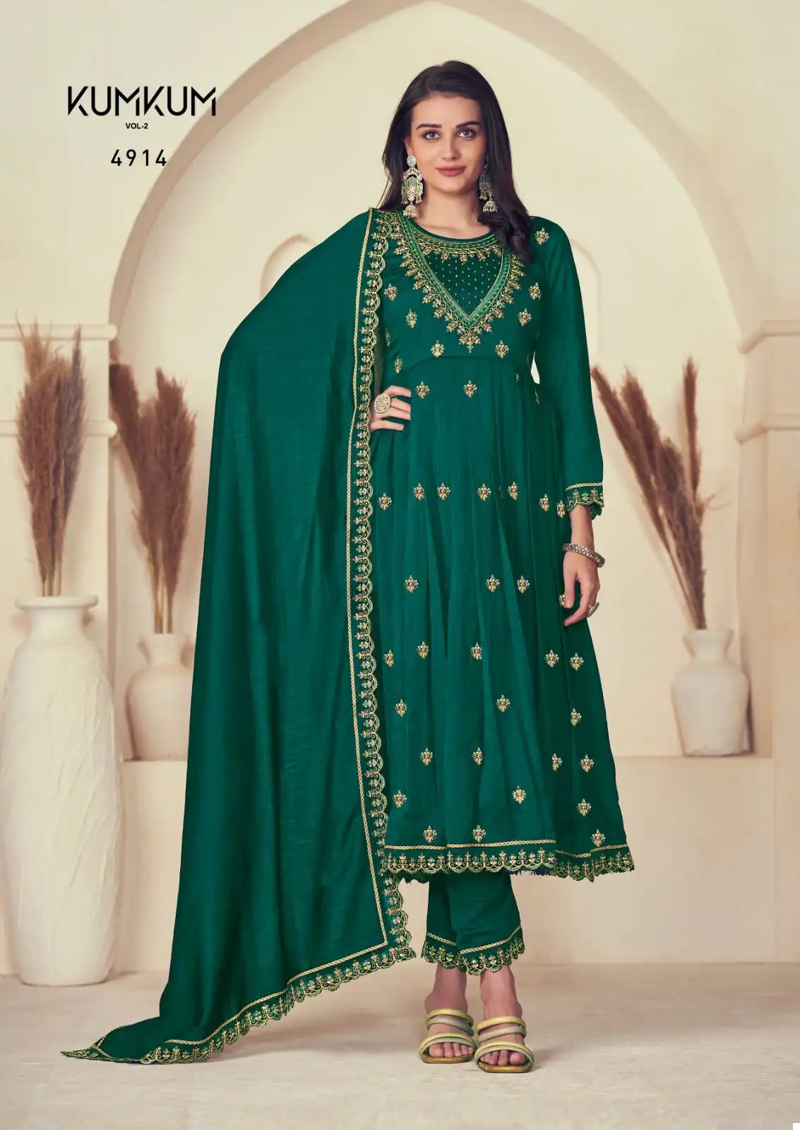 Rangoon Kum Kum Vol 2 Silk Wholesale Readymade Salwar Suit Catalog - Image 4