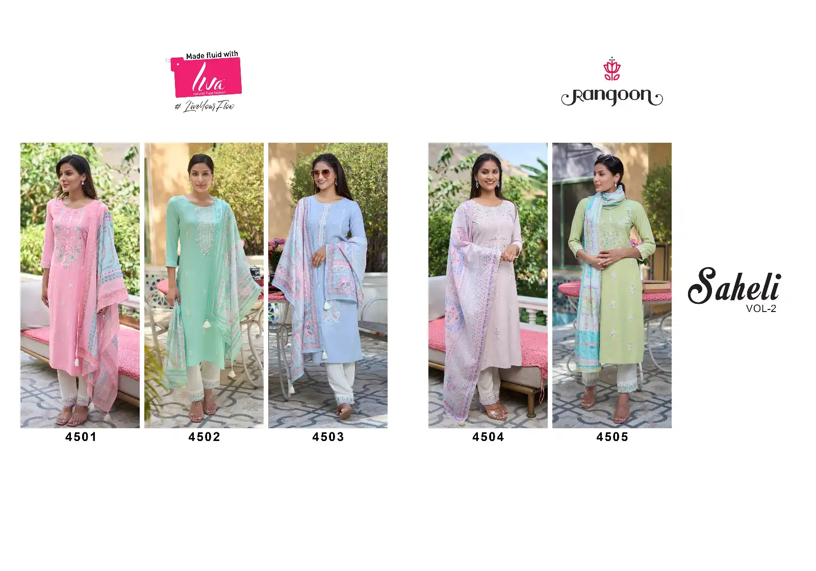 Rangoon Saheli Vol 2 Nylon Viscose Wholesale Readymade Salwar Suit Catalog - Image 6