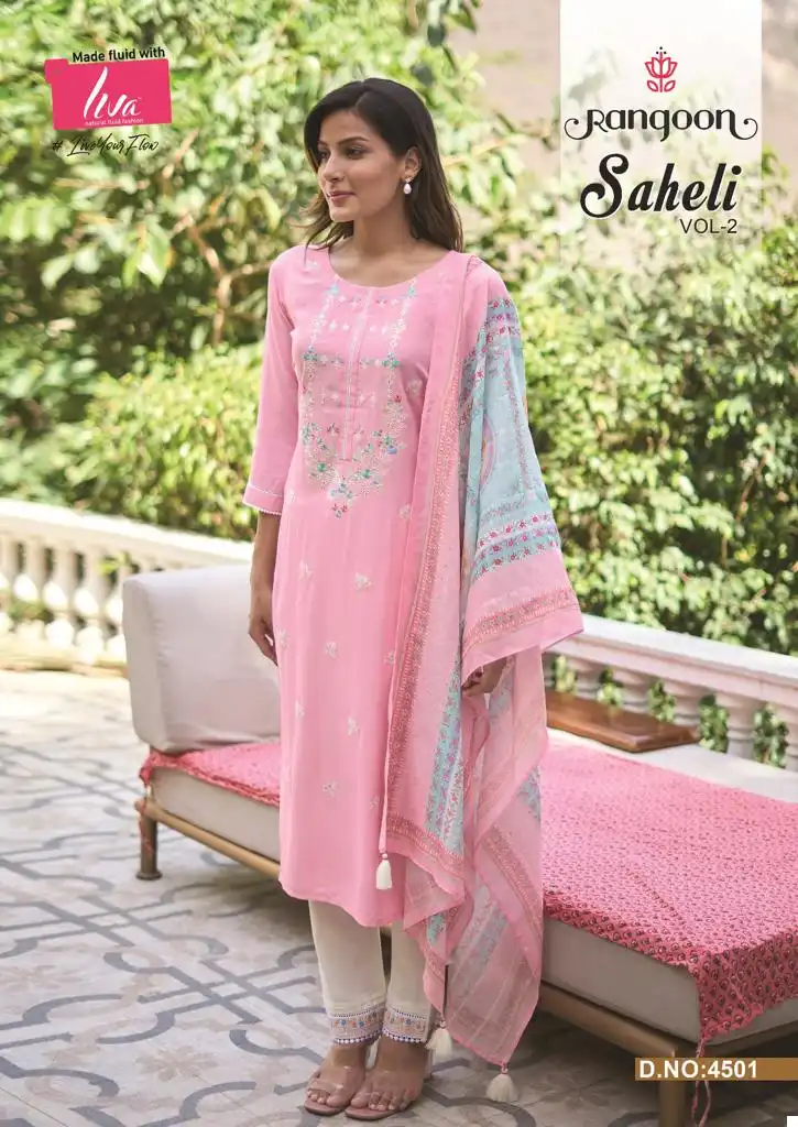 Rangoon Saheli Vol 2 Nylon Viscose Wholesale Readymade Salwar Suit Catalog - Image 3