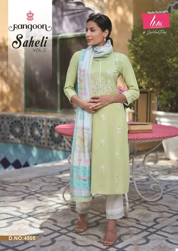 Rangoon Saheli Vol 2 Nylon Viscose Wholesale Readymade Salwar Suit Catalog - Image 5