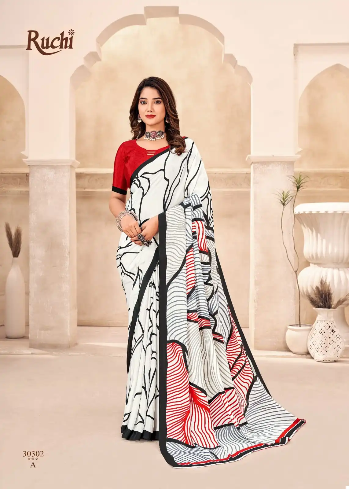 Ruchi Vivantaa Silk Crepe Wholesale Fancy Sarees Catalog - Image 2