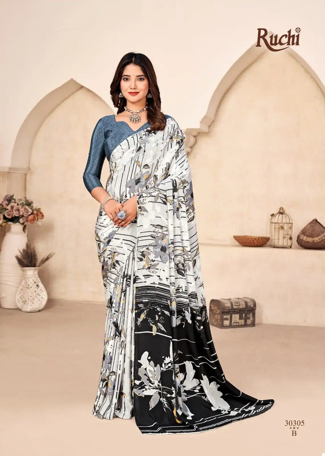 Ruchi Vivantaa Silk Crepe Wholesale Fancy Sarees Catalog - Image 3