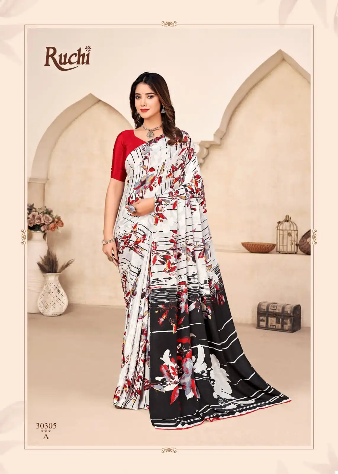 Ruchi Vivantaa Silk Crepe Wholesale Fancy Sarees Catalog - Image 4