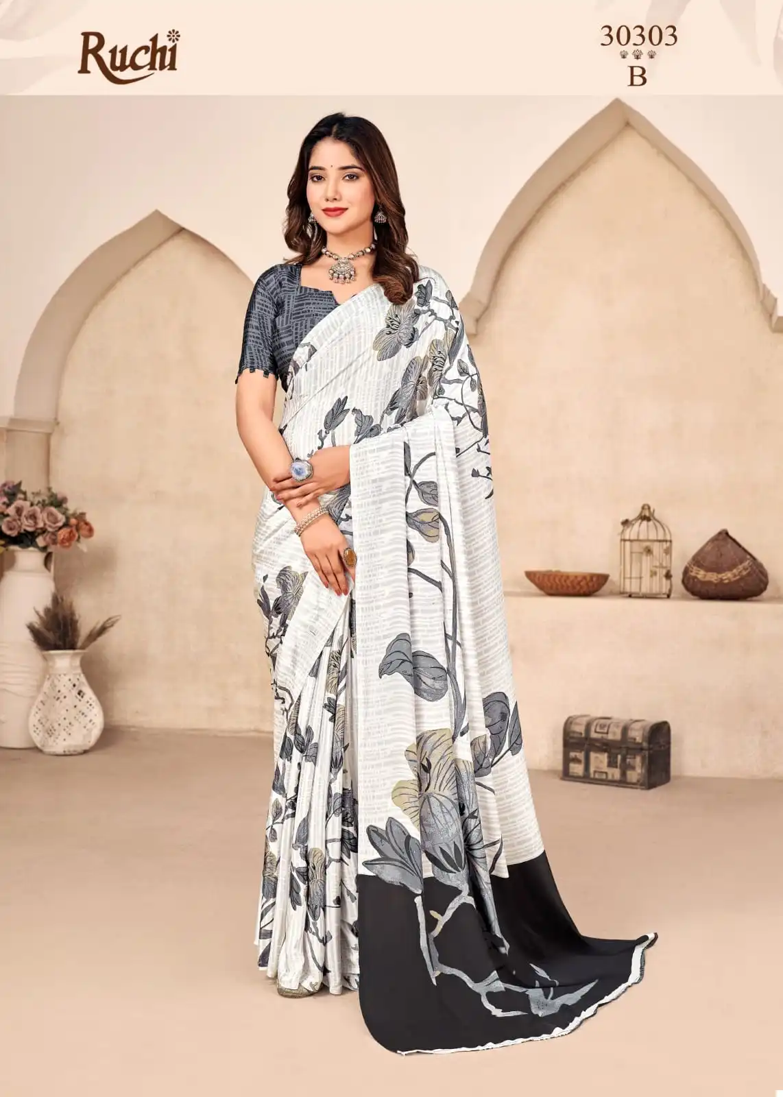 Ruchi Vivantaa Silk Crepe Wholesale Fancy Sarees Catalog - Image 6