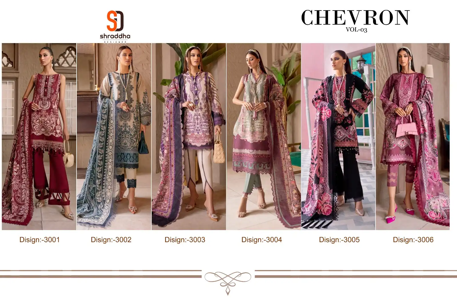 Sharaddha Designer Chevron 03 Lawn Cotton Printed Wholesale Pakistani Salwar Suit Catalog - Image 4