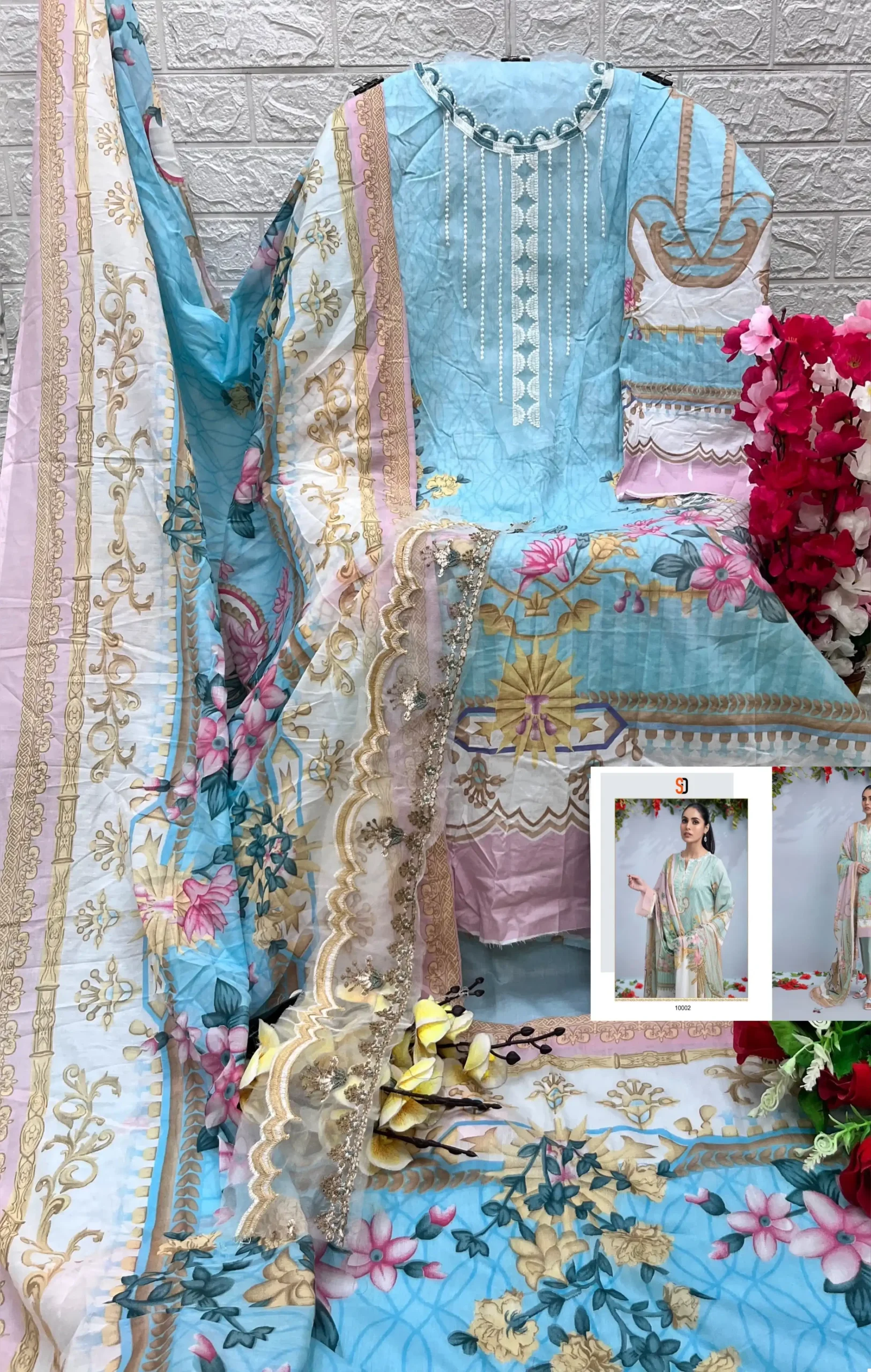 Sharaddha Firdous Vol 10 Lawn Cotton Printed Wholesale Pakistani Salwar Suit Catalog - Image 5