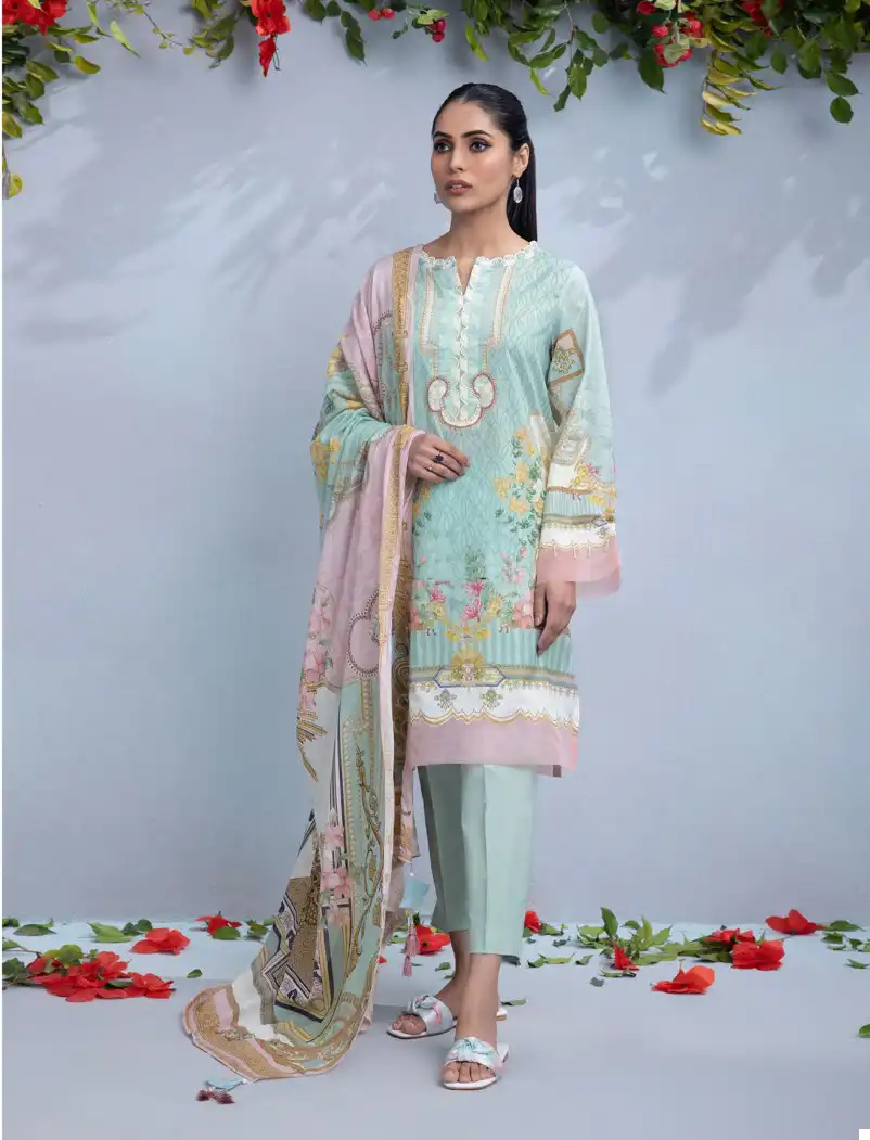 Sharaddha Firdous Vol 10 Lawn Cotton Printed Wholesale Pakistani Salwar Suit Catalog - Image 2