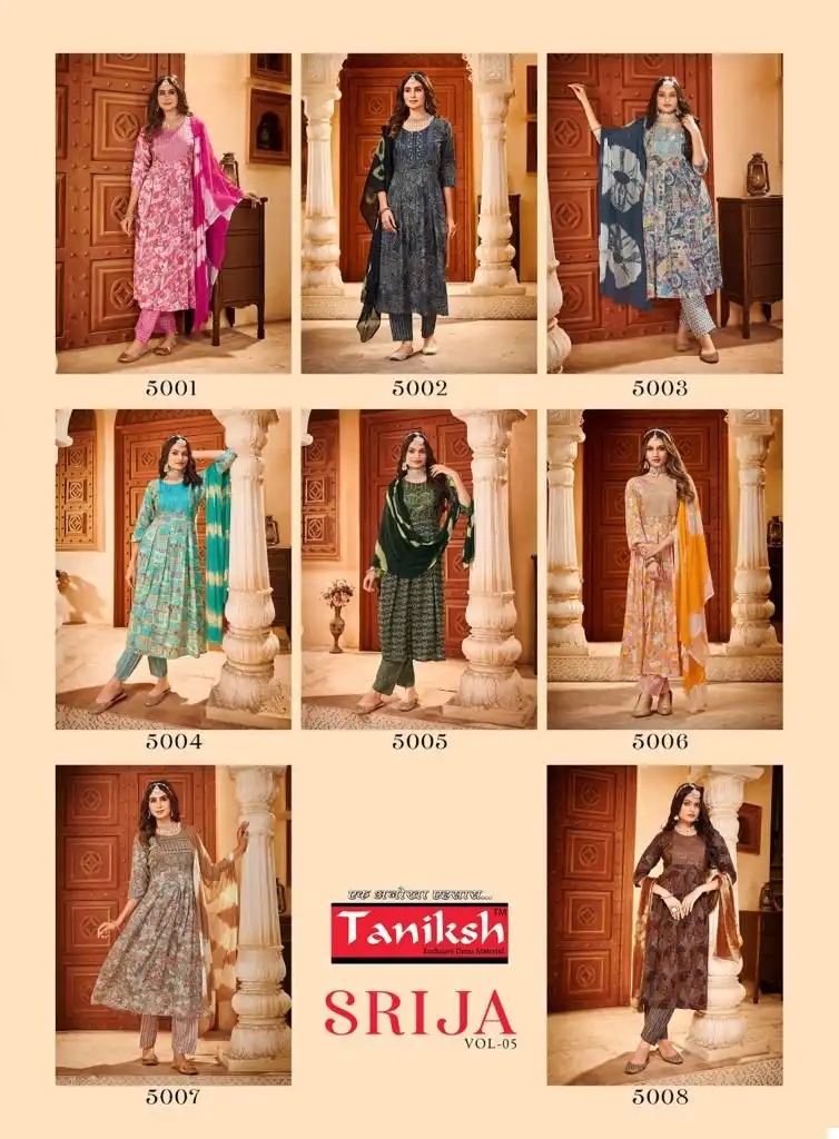 Taniksh Srija Vol 5 Rayon Print Wholesale Readymade Salwar Suit Catalog - Image 9