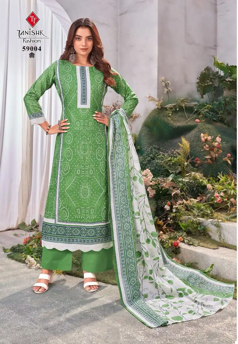 Tanishk Fashion Gazal Bandhni Pure Lawn Cotton Print Wholesale Salwar Suit Catalog — Wholesale Salwar Suits, MPA wholesale from Surat - Gallery Image 2