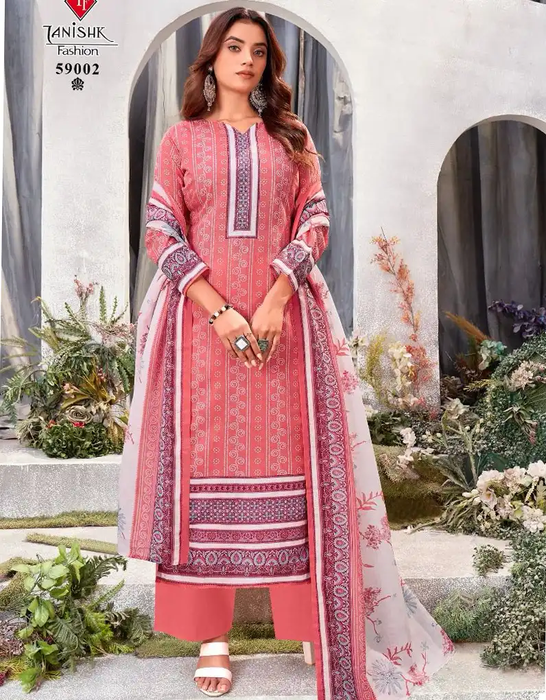 Tanishk Fashion Gazal Bandhni Pure Lawn Cotton Print Wholesale Salwar Suit Catalog — Wholesale Salwar Suits, MPA wholesale from Surat - Gallery Image 3