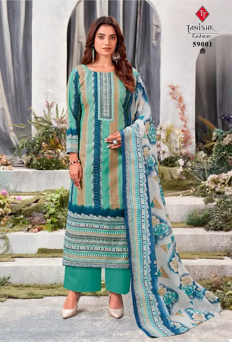 Tanishk Fashion Gazal Bandhni Pure Lawn Cotton Print Wholesale Salwar Suit Catalog — Wholesale Salwar Suits, MPA wholesale from Surat - Gallery Image 4
