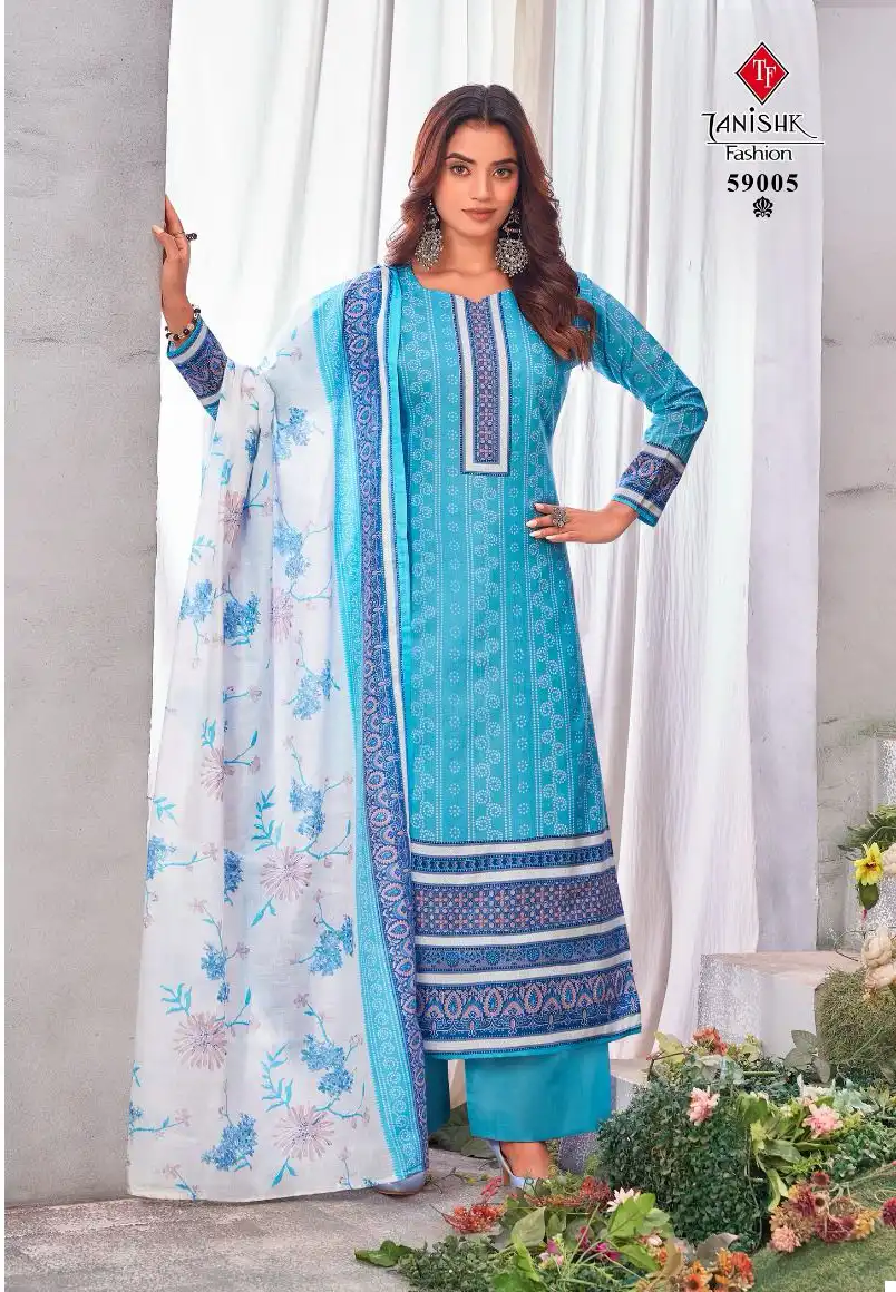 Tanishk Fashion Gazal Bandhni Pure Lawn Cotton Print Wholesale Salwar Suit Catalog — Wholesale Salwar Suits, MPA wholesale from Surat - Gallery Image 5