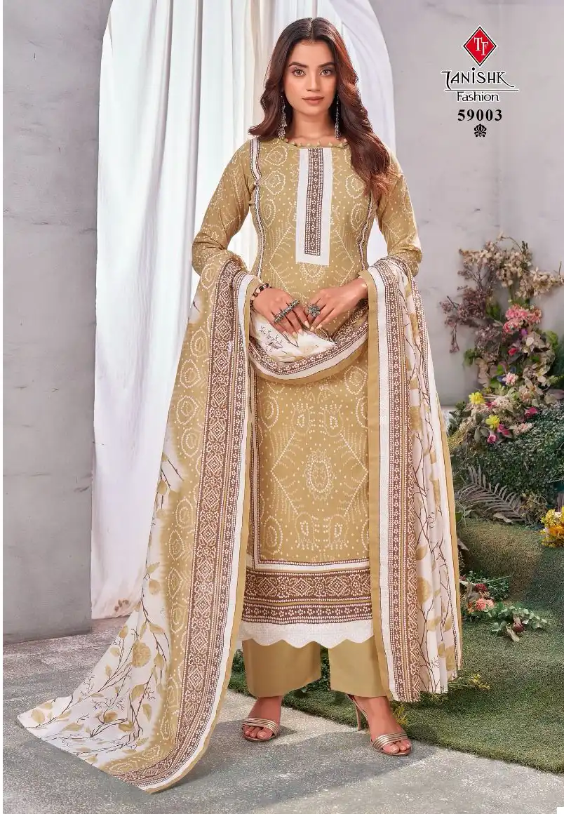 Tanishk Fashion Gazal Bandhni Pure Lawn Cotton Print Wholesale Salwar Suit Catalog — Wholesale Salwar Suits, MPA wholesale from Surat - Gallery Image 6